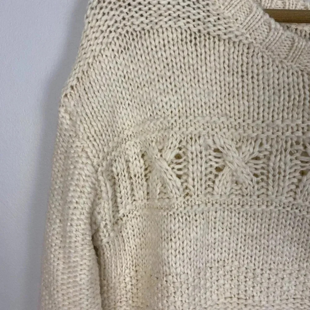 American Eagle Chunky Knit Wool Blend Fisherman Sweater - Picture 11 of 16